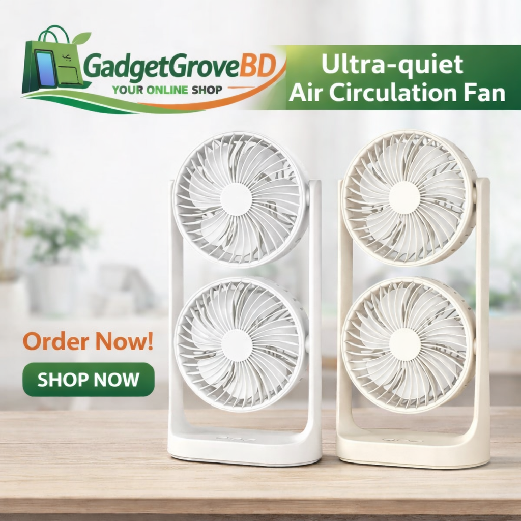 Double-Head High Wind Air Circulation Desktop Fan Portable Double-Layer Cooling Fan